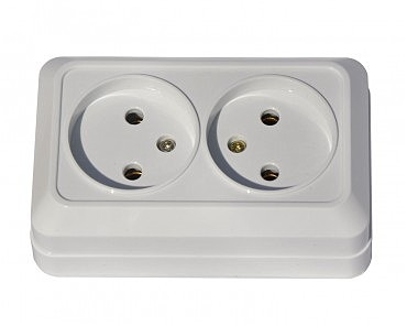 Розетка 2-а зовнішня без з/к (кераміка) GISelt Aurora (10/200 шт.) (00000013056)