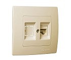 Розетка компьютерная CAT 5е гніздо Крем  MAKEL Lillium Natural Kare
