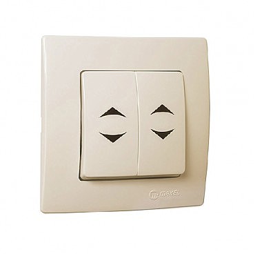 Вимикач 2-клавішний прохідний Lillium Natural Kare крем (00000097066)