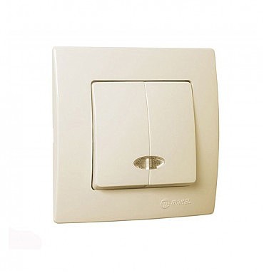 Вимикач 1-клавішний з підсвітленням Lillium Natural Kare крем (00000097288)