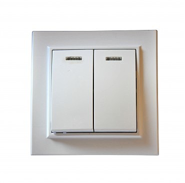 Вимикач 2-й c підсвічуванням прихований Milana GISelt (10/200 шт.) (00000012246)