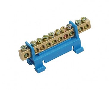 Шина нульова 10 отворів на дин-рейку GISelt (5/500 шт.) (00000013203)