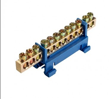 Шина нульова 12 отворів на дин-рейку GISelt (25 шт.) (00000013204)