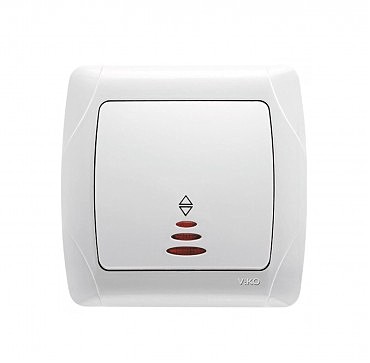 Вимикач 1 скр прохідний з підсвічуванням Кармен (00000000013)