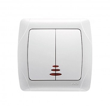 Вимикач 2 скр з підсвічуванням Кармен (00000000021)