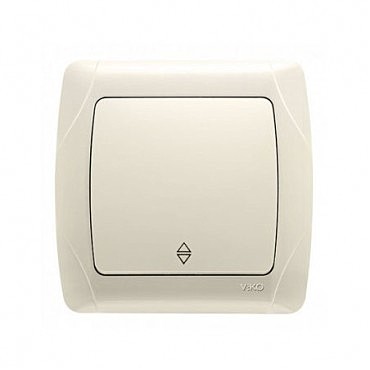 Вимикач 1 скр прохідний Кармен крем (00000000035)