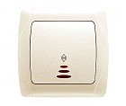 Вимикач 1 скр прохідний з підсвічуванням Кармен крем