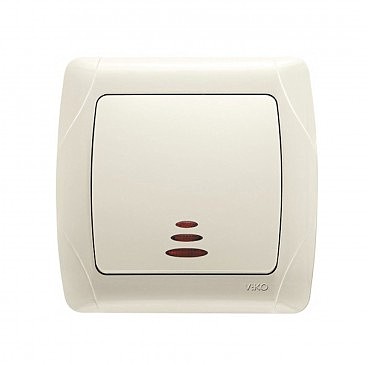 Вимикач 1 скр з підсвічуванням Кармен крем (00000000033)