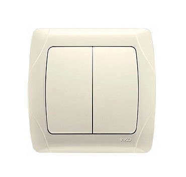 Вимикач 2 скр Кармен крем (00000000202)