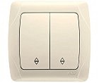 Вимикач 2 скр прохідний Кармен крем