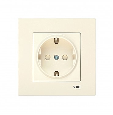 Розетка 1 скр c з/к со шторками Карре крем (00000001188)