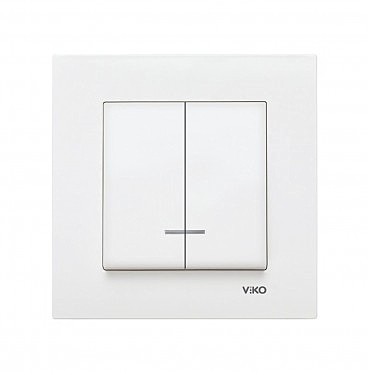 Вимикач 2 скр з підсвічуванням Карре (00000000207)