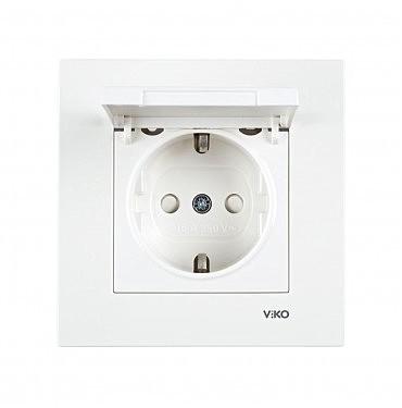 Розетка 1 з з/к з кришкой Карре (00000000214)