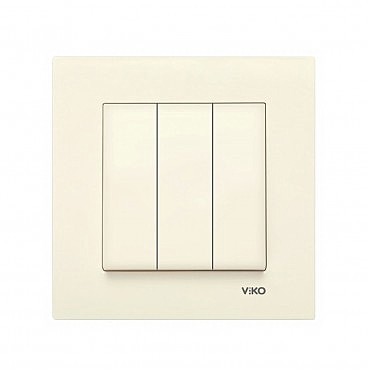 Вимикач 3 скр Карре крем (00000000234)