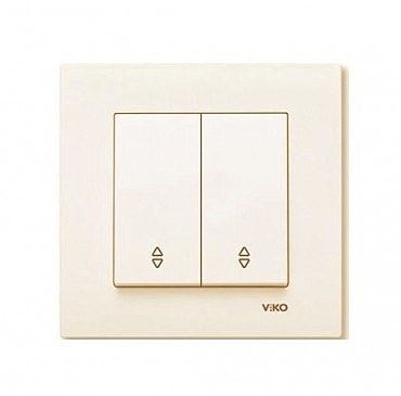 Вимикач 2 скр. прохідний Карре крем (00000000236)