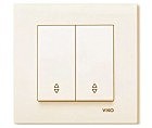 Вимикач 2 скр. прохідний Карре крем