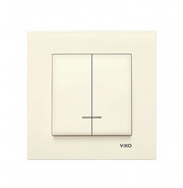 Вимикач 2 скр з підсвічуванням Карре крем (00000000231)