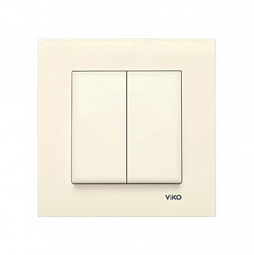 Вимикач 2 скр Карре крем (00000000232)