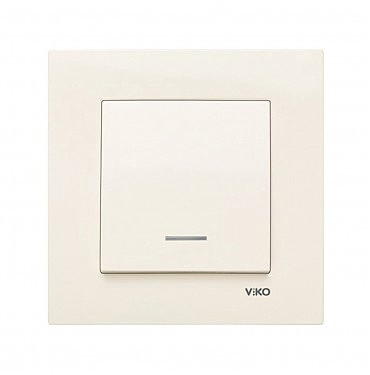 Вимикач 1 скр з підсвічуванням Карре крем (00000000560)