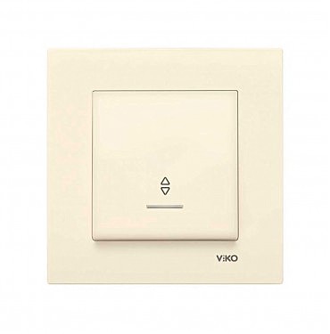 Вимикач 1 скр прох. з підсвічуванням Карре крем (00000000559)