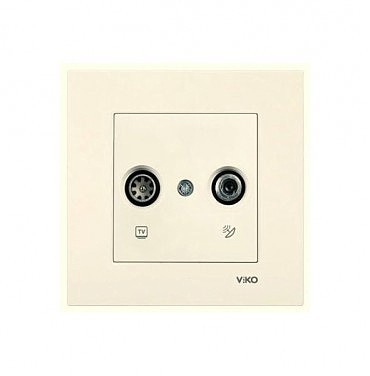 Розетка 2TV (телевиз) (tv+sat) Карре крем (00000031033)