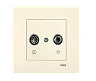 Розетка 2TV (телевиз) (tv+sat) Карре крем