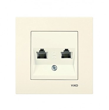 Розетка 2 TF телефон Карре крем (00000000238)
