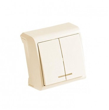 Выключатель 2 с подсветк откр Вера крем (00000000566)