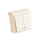 Выключатель 2 с подсветк откр Вера крем