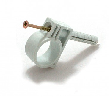 Обойма д/тр кабел 50мм із шур 10х42 мм біл по 25 шт (00000000640)