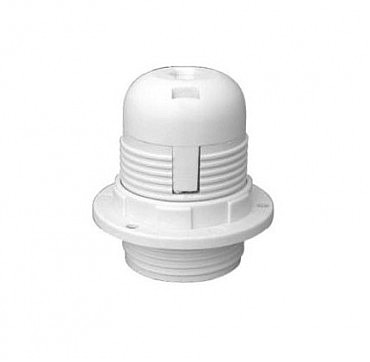 Патрон з різьбленням Е27 Україна (пластик. білий) (00000013609)