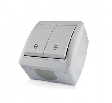 Вимикач 2-й зовнішній прохідний IP-44 (10/120), Viktori GISelt (00000112119)