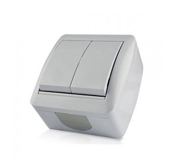 Вимикач 2-й зовнішній, IP-44 (10/120), Viktori GISelt (00000112065)