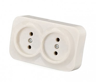 Розетка зовнішня без под/к подвійна (9/108), Virginia Giselt (00000112135)