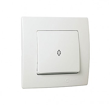 ВЫКЛ. 1 КЛАВ. ПРОХОДНОЙ Белый  MAKEL Lillium Natural Kare  (12 шт.) (00000013215)