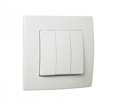 ВЫКЛ. 3 КЛАВ. 1 вход, 3 выхода Белый  MAKEL Lillium Natural Kare (12 шт.) (00000103103)