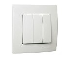 ВЫКЛ. 3 КЛАВ. 1 вход, 3 выхода Белый  MAKEL Lillium Natural Kare (12 шт.)