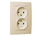 Розетка 2-на без заземлення крем. MAKEL Lillium Natural Kare