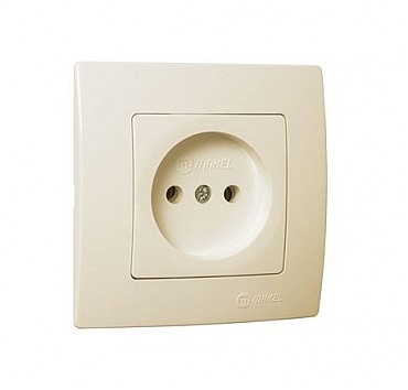 Розетка без заземления крем. MAKEL Lillium Natural Kare (00000031075)