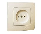 Розетка без заземления крем. MAKEL Lillium Natural Kare