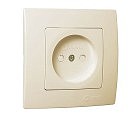 Розетка без заземлення з захистом від дітей крем. MAKEL Lillium Natural Kare