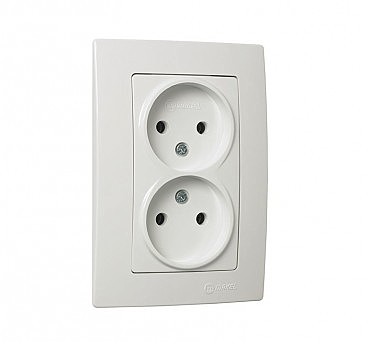 Розетка 2-а з без з/к біл. MAKEL Lillium Natural Kare (12 шт.) (00000013220)