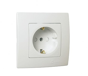 Розетка з/з з захистом від дітей білий MAKEL LILLIUM natural KARE (12/120), шт (00000107477)