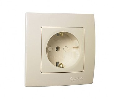 Розетка з/з з захистом від дітей крем MAKEL LILLIUM natural KARE (12/120), шт (00000107481)