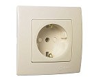 Розетка з/з з захистом від дітей крем MAKEL LILLIUM natural KARE (12/120), шт