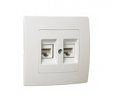 Розетка комп, 2-я САТ 5е  бел. MAKEL Lillium Natural Kare (12 шт.) (00000013327)