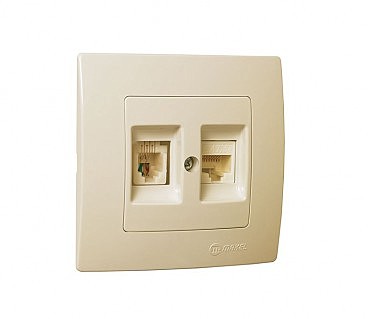 Розетка комп.САТ 5е+TF євро кремова MAKEL LILLIUM natural KARE (12/120), шт (00000107482)