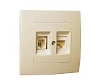 Розетка комп.САТ 5е+TF євро кремова MAKEL LILLIUM natural KARE (12/120), шт