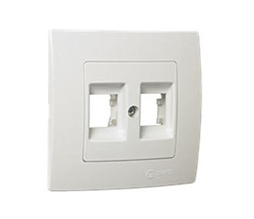 Розетка комп`ютерна гнездо + гнездо біл. MAKEL Lillium Natural Kare (12 шт.) (00000106502)