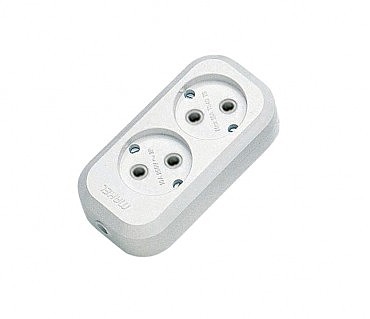 Колодка 2 гнізда без зазем. (25 шт.) MAKEL (00000002820)